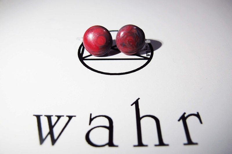 【Wahr】-夾式-紅血球耳環(一對) - Earrings & Clip-ons - Waterproof Material Multicolor