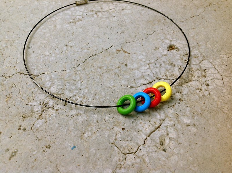 Round clavicle necklace color contours ∞ - Necklaces - Other Metals Multicolor