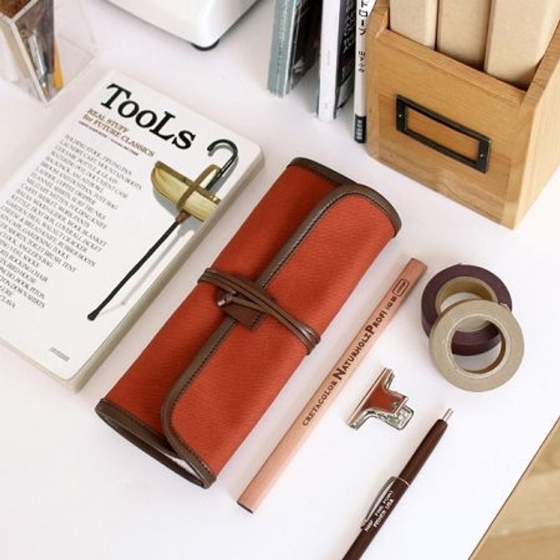 Dessin x Indigo- simple life Ver.2- canvas straps pencil - Classic Orange, IDG01421 - Pencil Cases - Other Materials Orange