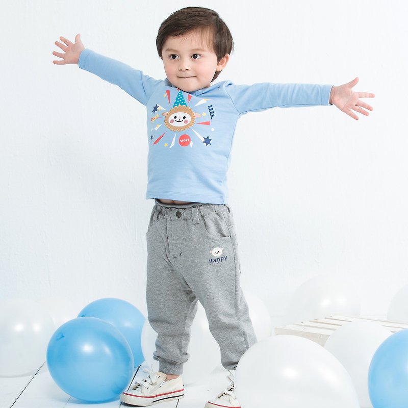 Pure cotton all-match casual and comfortable smiling sheep trousers - กางเกง - ผ้าฝ้าย/ผ้าลินิน สีเทา