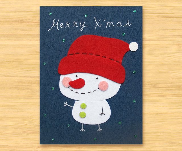 5種類からお選びいただけます) 手作りカード\雪だるま