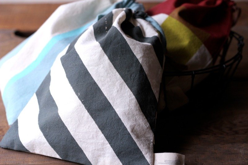 Black&white ◆ drawstring - Toiletry Bags & Pouches - Other Materials Black