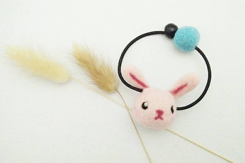 Mineue sheep blanket animal hair bundle (rabbit) made in Taiwan hand - Hair Accessories - Wool Pink