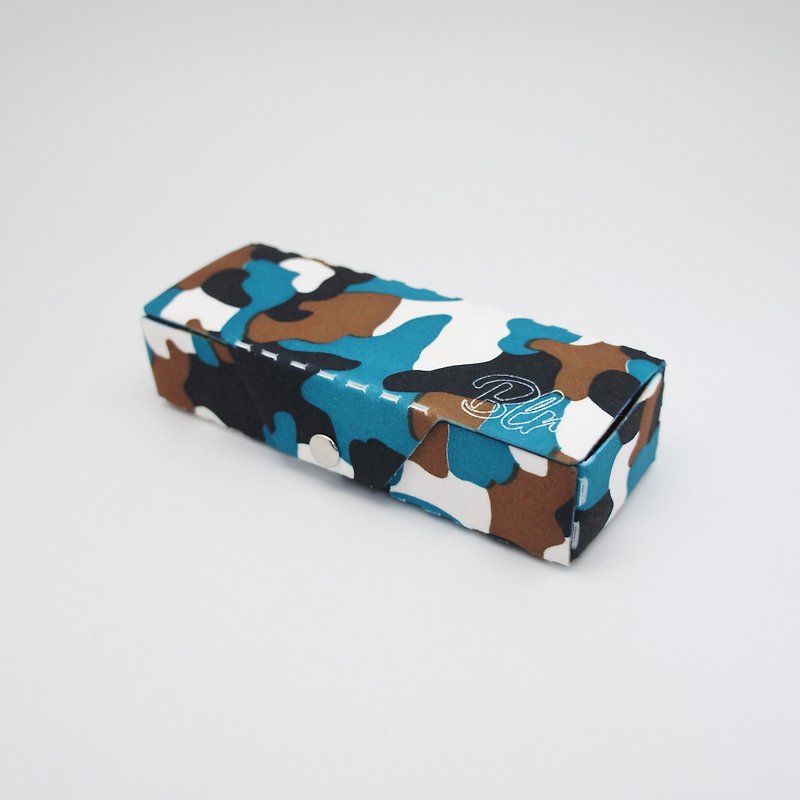 BLR Glasses case  Box [ Brown & Green Camouflage ] CB15 - กรอบแว่นตา - วัสดุอื่นๆ สีน้ำเงิน
