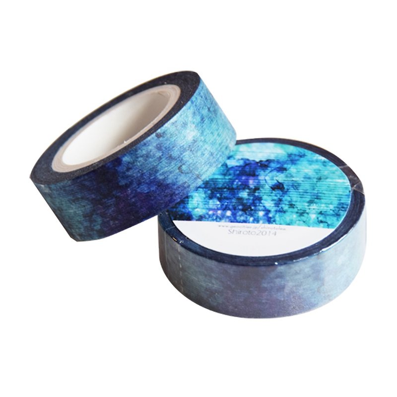 色の星の中で（再彫刻） - 青 - 紙テープ - マスキングテープ - その他の素材 ブルー