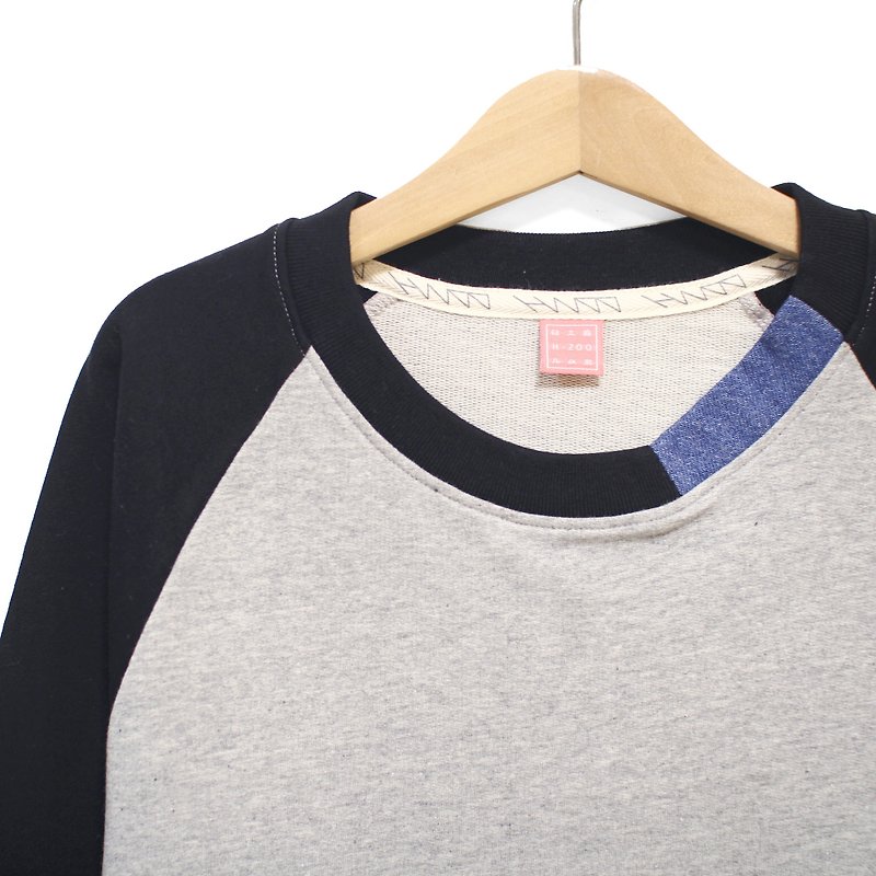 Black * + Mahui single feed collar splicing Sleeve Tee Ningbu - Women's T-Shirts - Other Materials Black