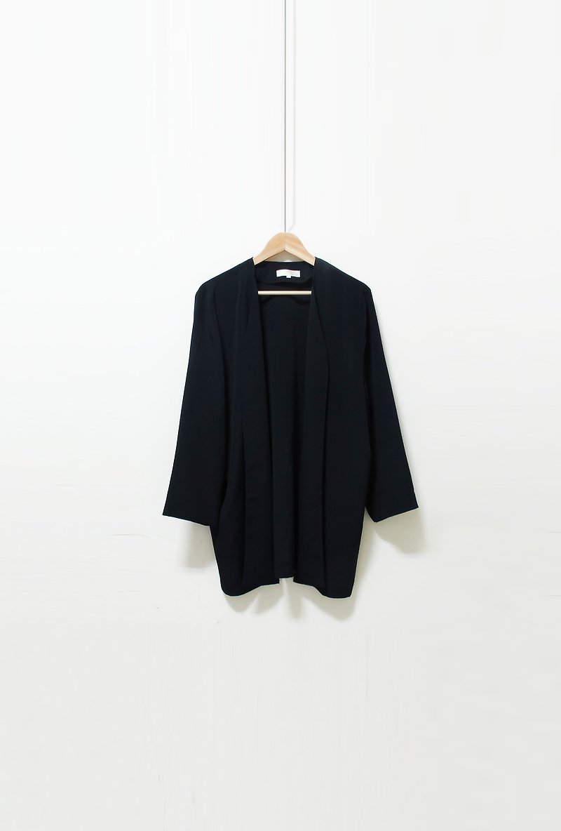 【Wahr】璦元罩衫外套 - 女大衣/外套 - 其他材質 黑色