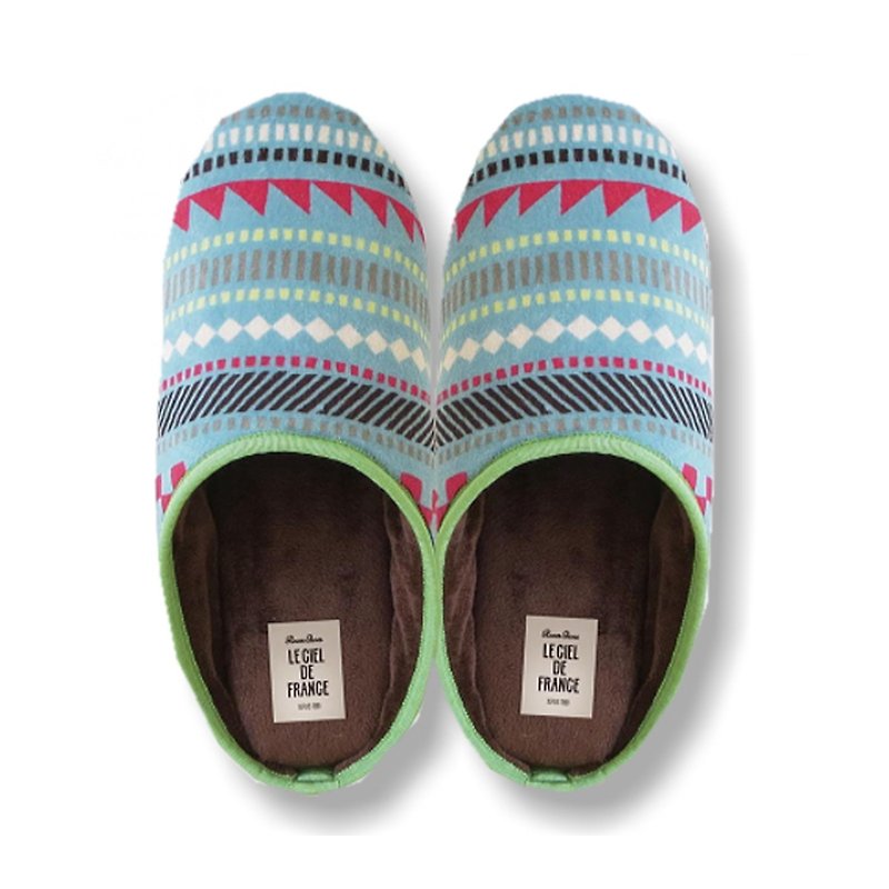 Girl apartment :: Nordic totem wool indoor slippers (men) - Indoor Slippers - Cotton & Hemp Multicolor