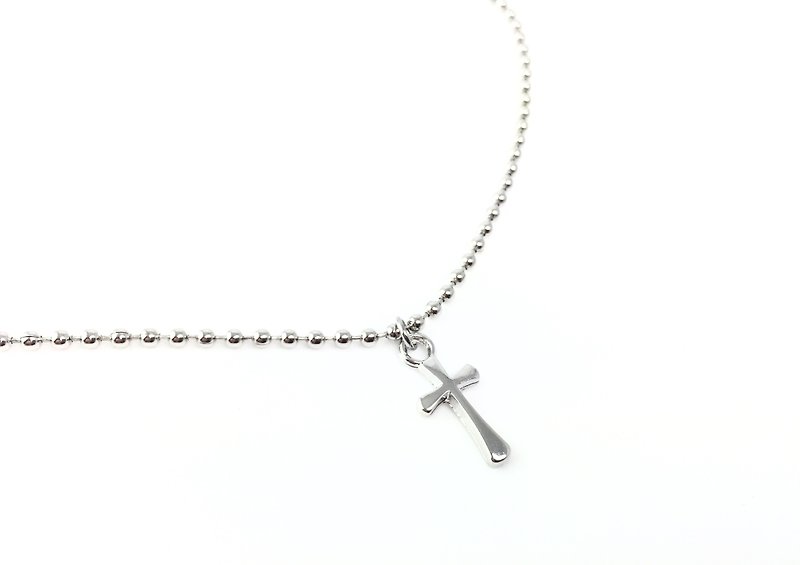 Cross Silver Necklace - สร้อยคอ - โลหะ ขาว