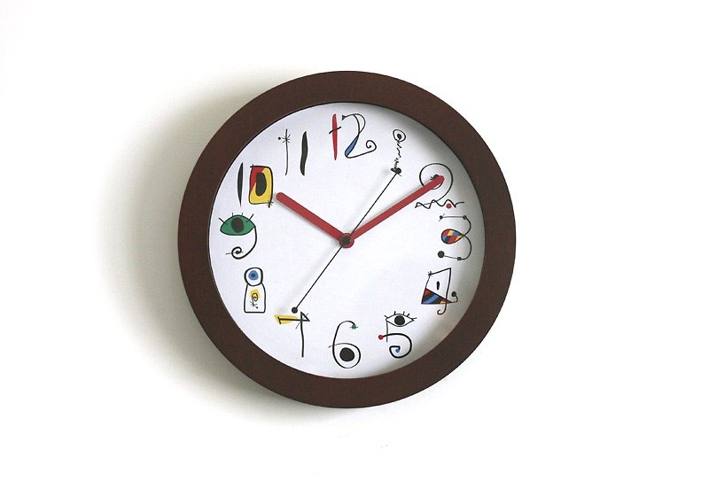Miro color Round Wood Wall Clock - นาฬิกา - ไม้ สีนำ้ตาล
