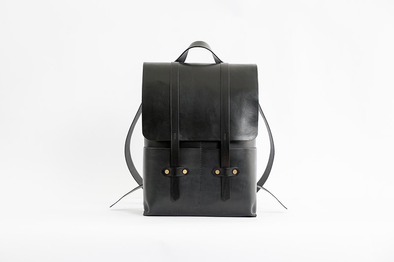 Backpack - Black - Backpacks - Genuine Leather 