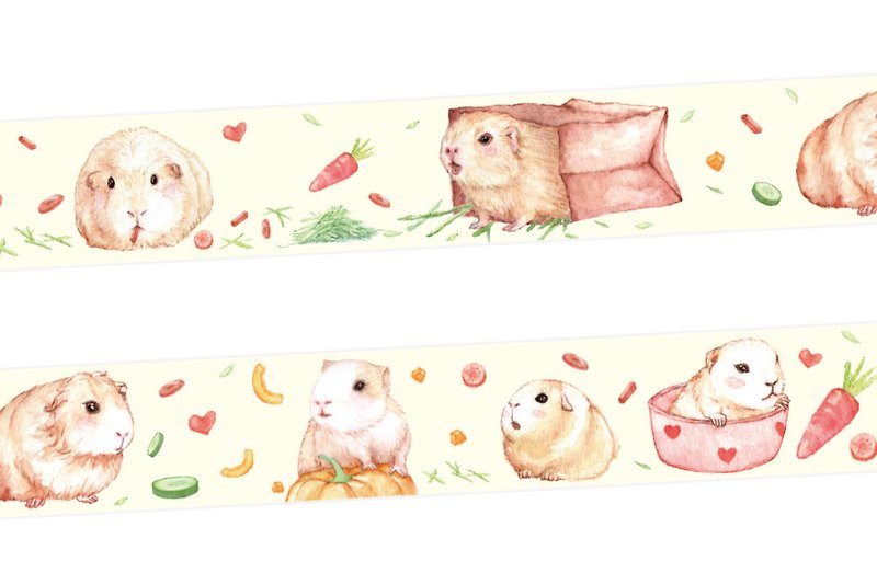 Guinea pigs Pattern|Paper tape|Washi Tape - Washi Tape - Paper Khaki