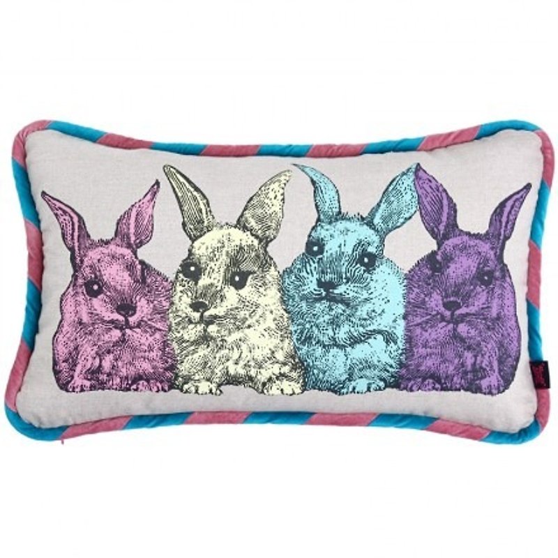 GINGER LUXE│ 丹麥泰國設計－仙境兔靠墊抱枕 - 枕頭/抱枕 - 棉．麻 