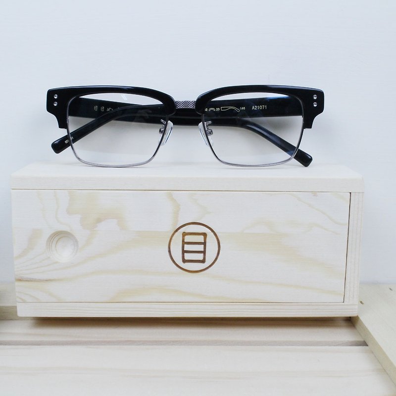 塑膠 眼鏡/眼鏡框 黑色 - 新款 鈦金屬歐美眉框 經典百搭黑