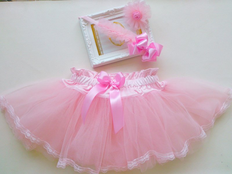 Oops! tutu【Birthday Gift Box with Flower Bud Pengquing Skirt-Peach Little Lolita 3-Piece Set】 - Other - Other Materials Pink