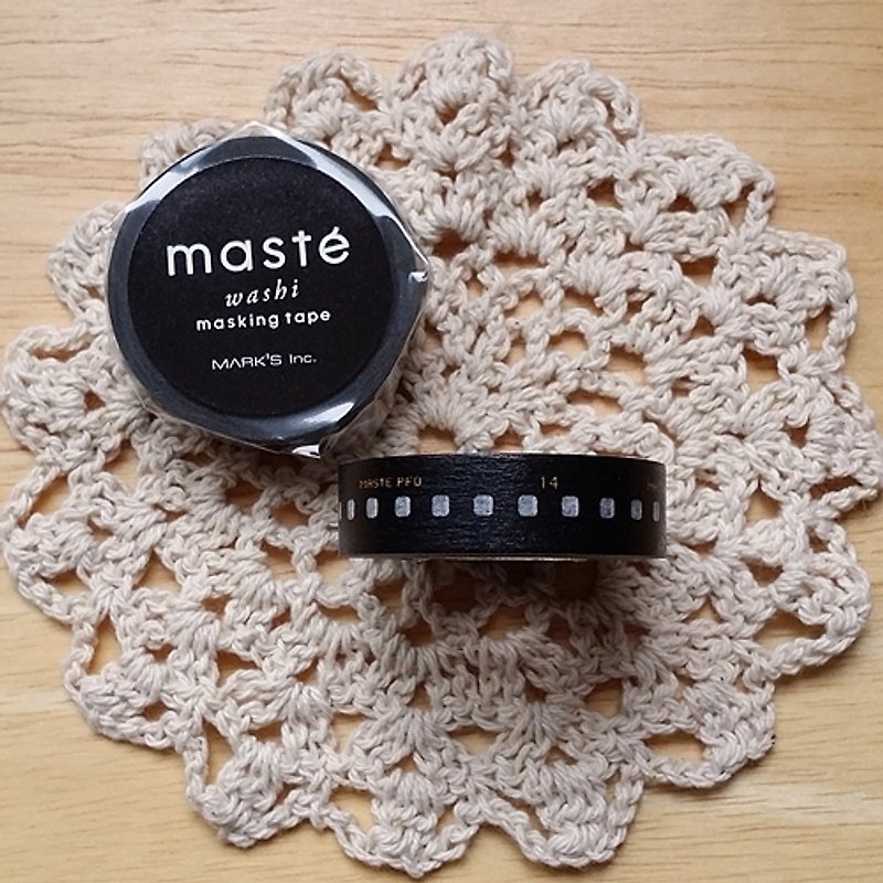maste Masking Tape 和紙膠帶 Multi系列【膠捲底片 (MST-MKT29-A)】 - 紙膠帶 - 紙 黑色