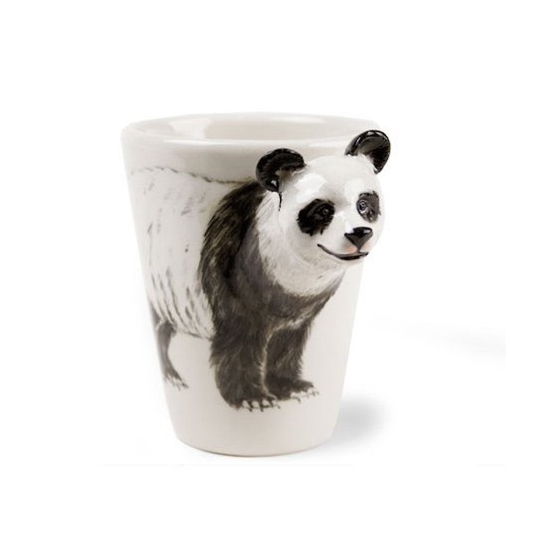 [May] lettering animal mugs Blue Witch British perspective lettering painted ceramic mug cup panda - Mugs - Other Materials Black