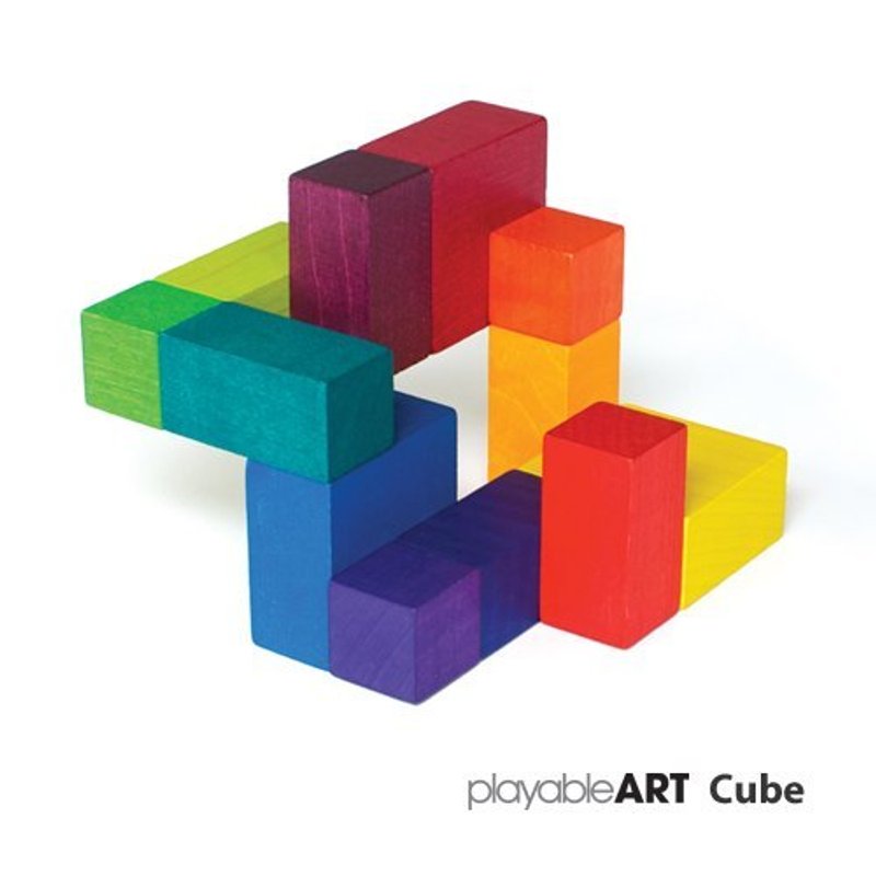 PlayableART  Cube - Items for Display - Wood Multicolor