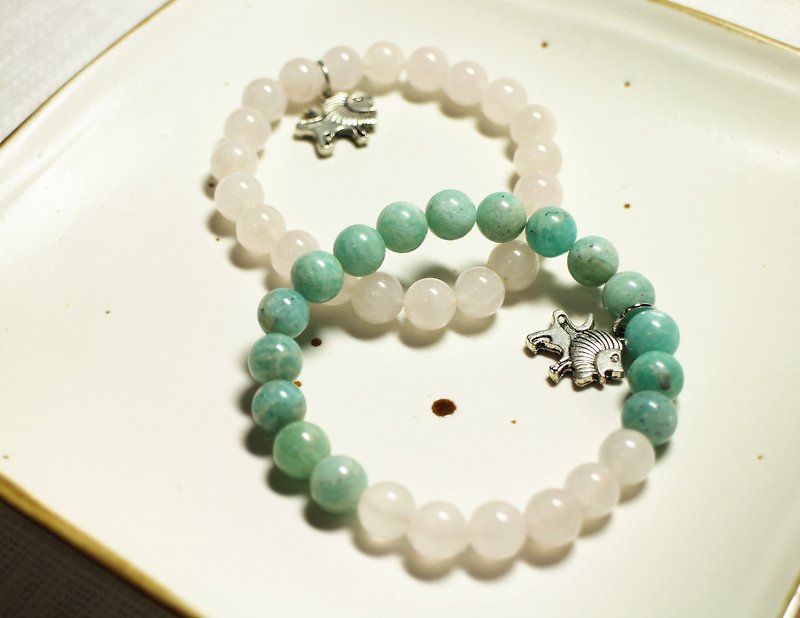 Ocean series of Aslan [‧] bracelet Rose Quartz - Caterpillar Stone.