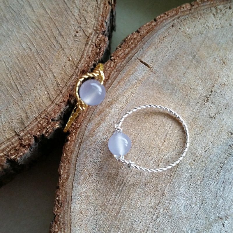 Please provide size when order- gold-plated/silver-plated ring with blue chalcedony新款 藍玉髓 鍍金 /鍍銀 戒 - 戒指 - 寶石 藍色