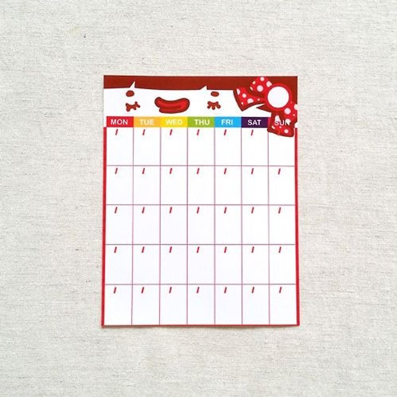 1212玩樂設計 月曆 貼紙 - 少女情懷總是詩 - 月曆/年曆/日曆 - 紙 紅色
