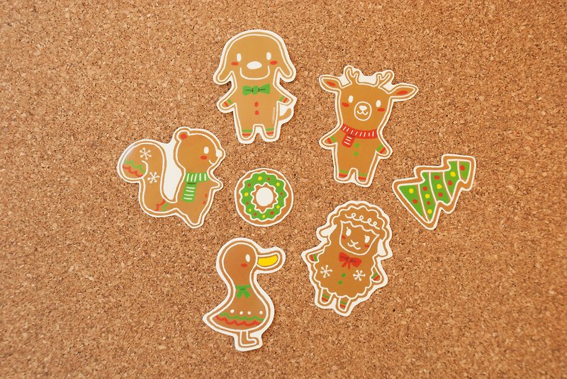 Christmas sticker: Five gingerbread series (plus special stickers x2) - Stickers - Paper Khaki