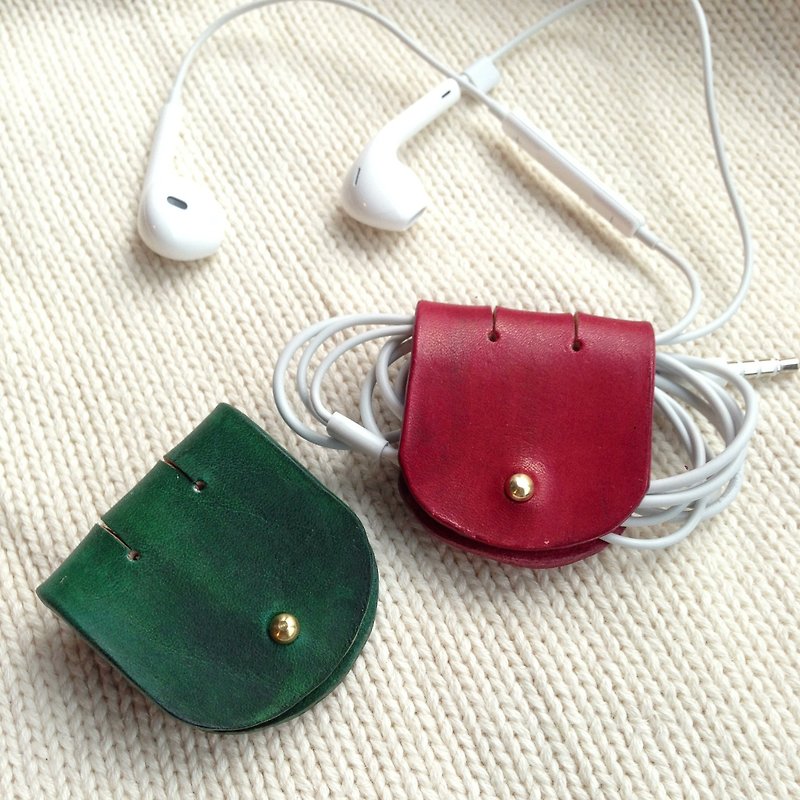 Handmade in genuine leather*Headphone hub December Christmas limited*Red+Green*Lover friends limited group