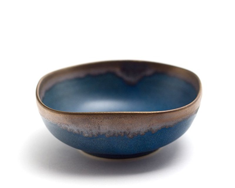 Evening twilight angle small bowl (green gold) - จานเล็ก - วัสดุอื่นๆ สีน้ำเงิน