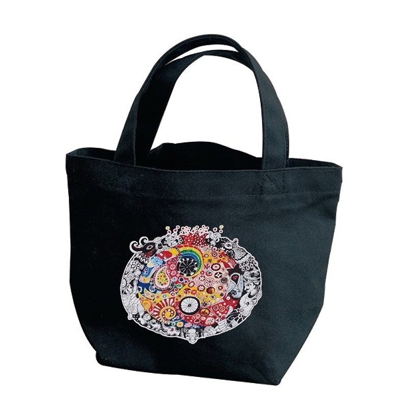 A small village in India painter │ │ colorful illustration small black bag - Handbags & Totes - Other Materials Black