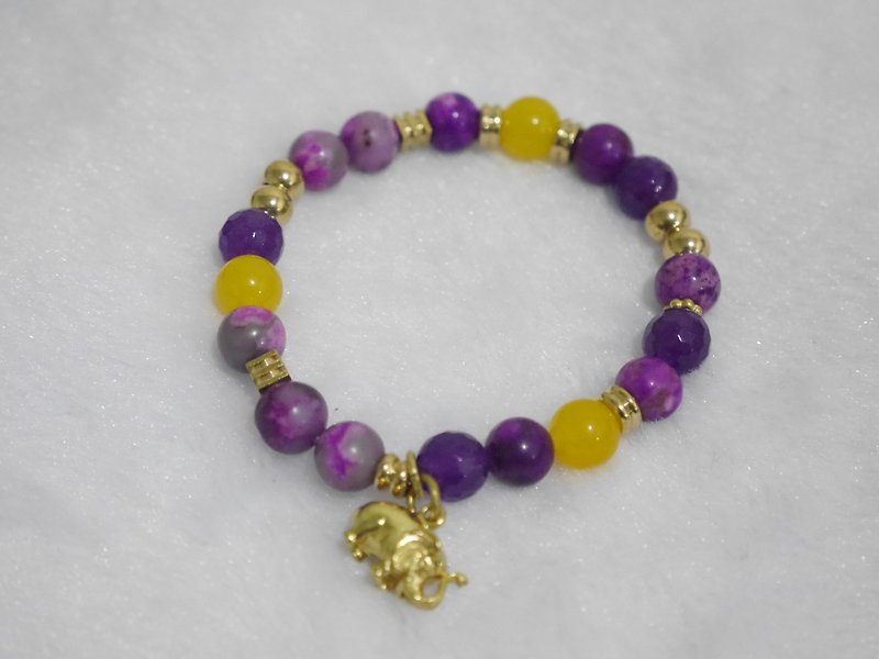 S & amp; A- beautiful color Shu born to beaded bracelet - Necklaces - Other Materials Purple