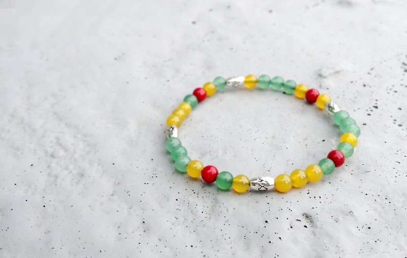 V-CIRCLE natural stone / brass bracelet - Rainbow Candy │ pleasure - สร้อยข้อมือ - เครื่องเพชรพลอย หลากหลายสี