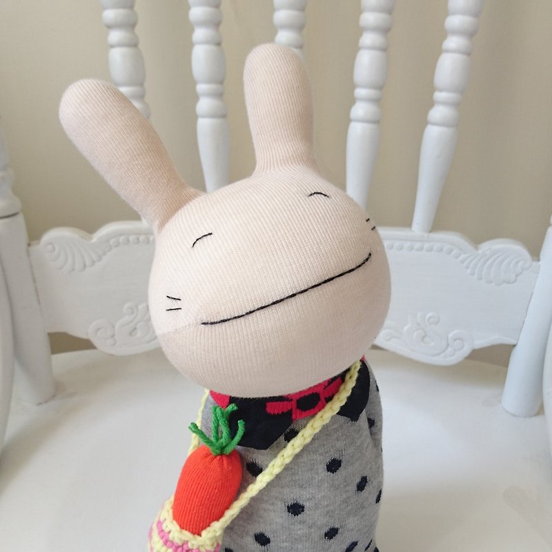 Carrot Rabbit/ Doll/ Sock Doll/ Rabbit - ตุ๊กตา - ผ้าฝ้าย/ผ้าลินิน 