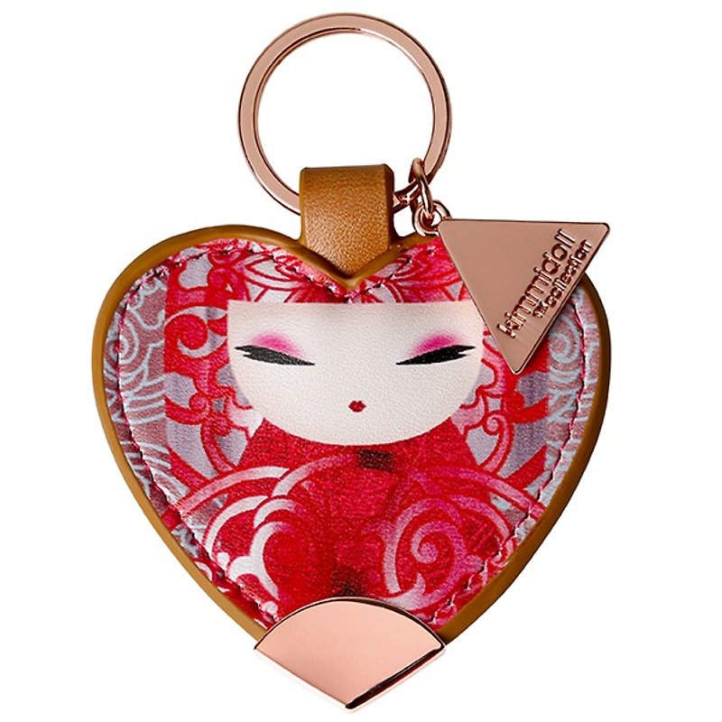 Leather key ring-Yoka Leli start【Kimmidoll and Fu doll】 - Keychains - Other Materials Red