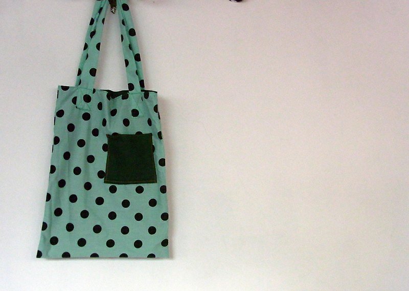 Hachu點點布包 - Messenger Bags & Sling Bags - Other Materials Green