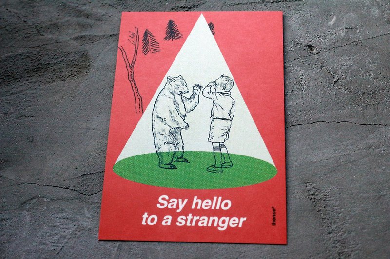 <✍ HAND IN HAND ✍> 送禮小卡片-SAY HELLO TO A STRANGER (0502) - 卡片/明信片 - 植物．花 紅色