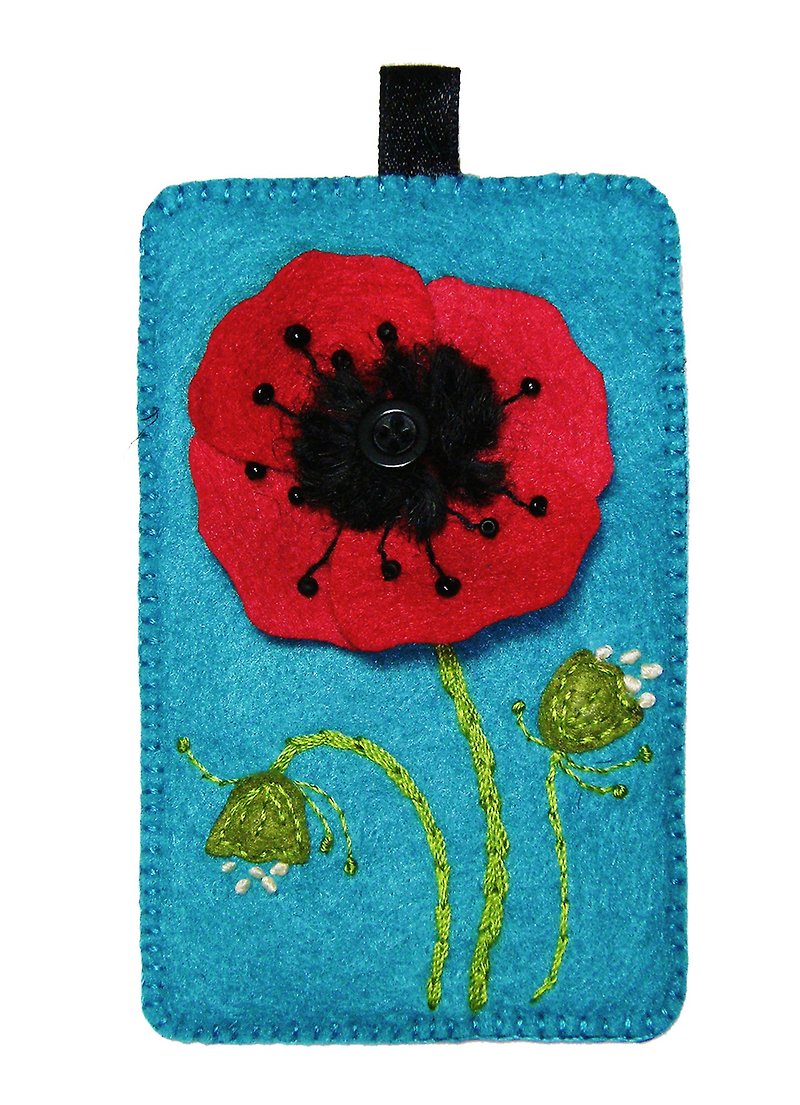 Flower series card set - poppies / card sets / ID card set - ID & Badge Holders - Other Man-Made Fibers Red
