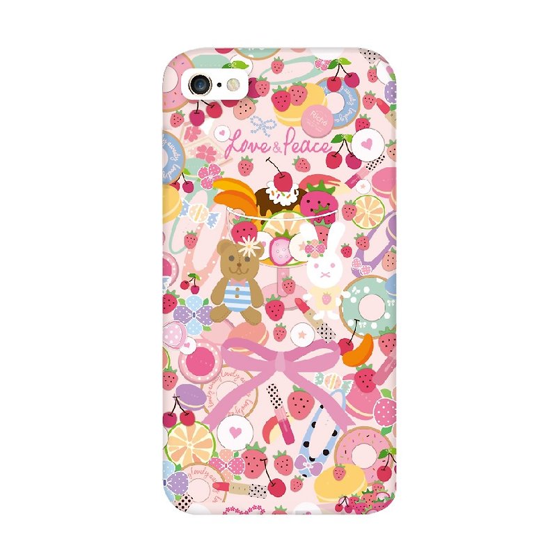 Lovely Bear Bunny Couple Phone Case - Phone Cases - Other Materials Pink