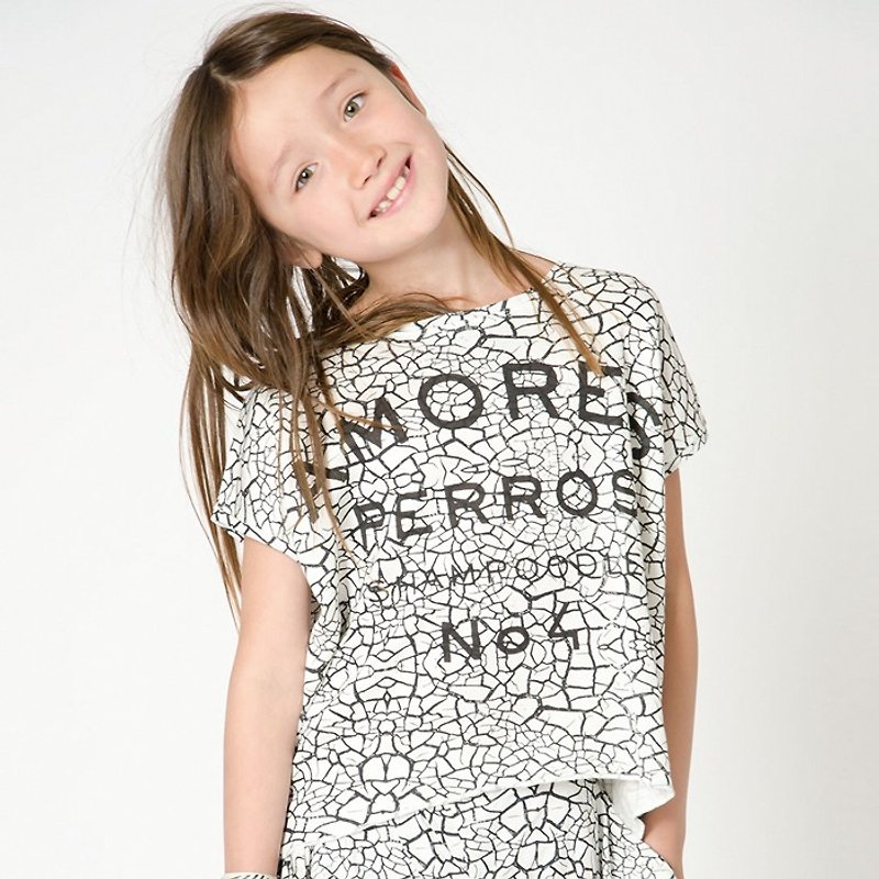 Swedish Organic Cotton Children's Clothing Top 2 Years Old to 8 Years Old Parent-Child Wear Black and White - เสื้อยืด - ผ้าฝ้าย/ผ้าลินิน สีดำ