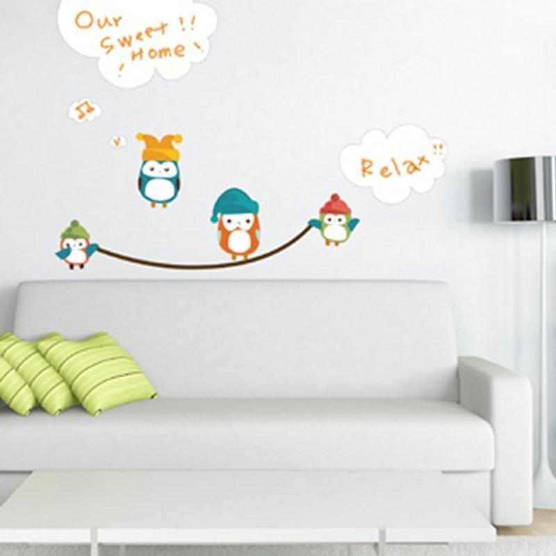 / Clouds owl whiteboard Whiteboard Owl / color Seamless wall stickers - Wall Décor - Other Materials Multicolor