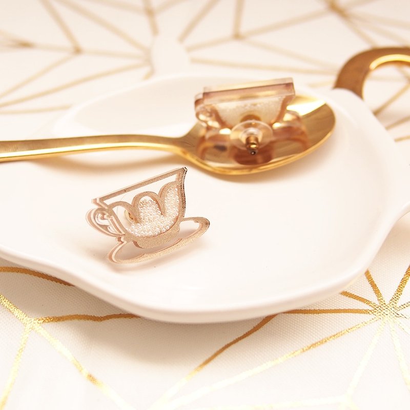 English Tea Earrings - Pearl - Earrings & Clip-ons - Acrylic White