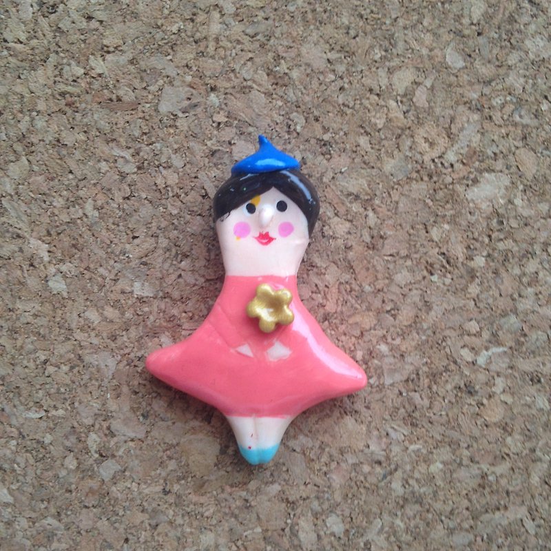 People Tutu-- [big doll pink Little Women] pin - เข็มกลัด - วัสดุอื่นๆ สึชมพู