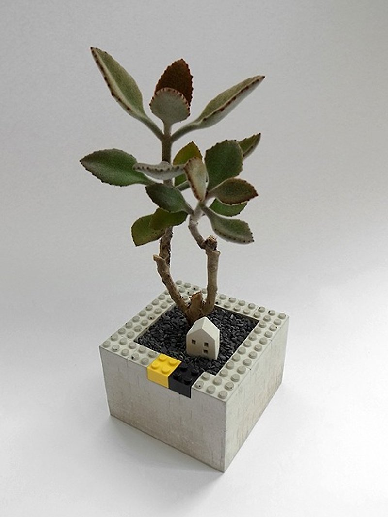 #5 Block Cement Flower Maker - ตกแต่งต้นไม้ - ปูน สีเทา