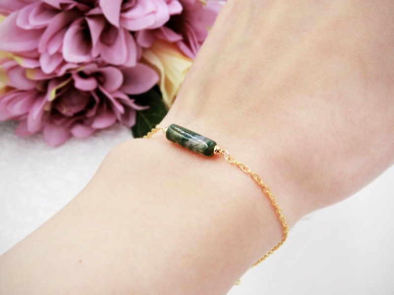 ❖FANG y [point crystal] aquatic agate series bracelet - Bracelets - Gemstone Green