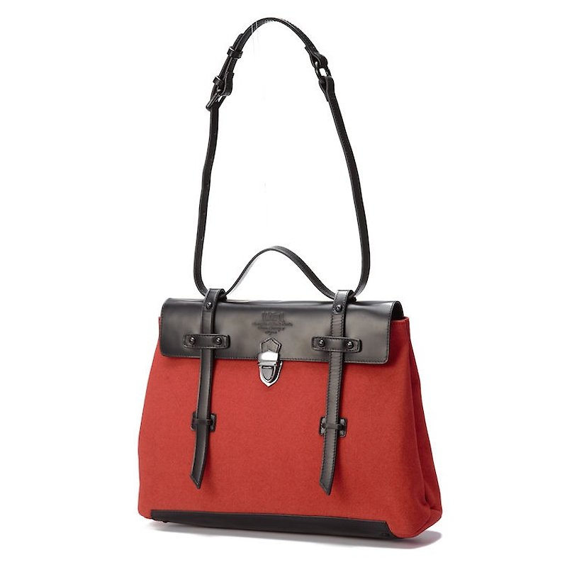 Small V-style pink suede bag MFx black leather handbag section / shoulder bag / shoulder bag / Backpack - Backpacks - Genuine Leather 