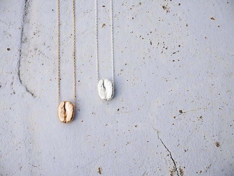 Other Metals Necklaces Silver - Coffee magic bean - matte 18K gold colour & matte silver colour  *necklace