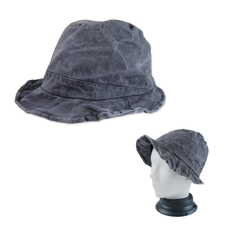 A‧PRANK :DOLLY :: 復古著VINTAGE灰色立體造型鐵絲帽簷可凹荷葉帽/漁夫帽 - 帽子 - 其他材質 灰色