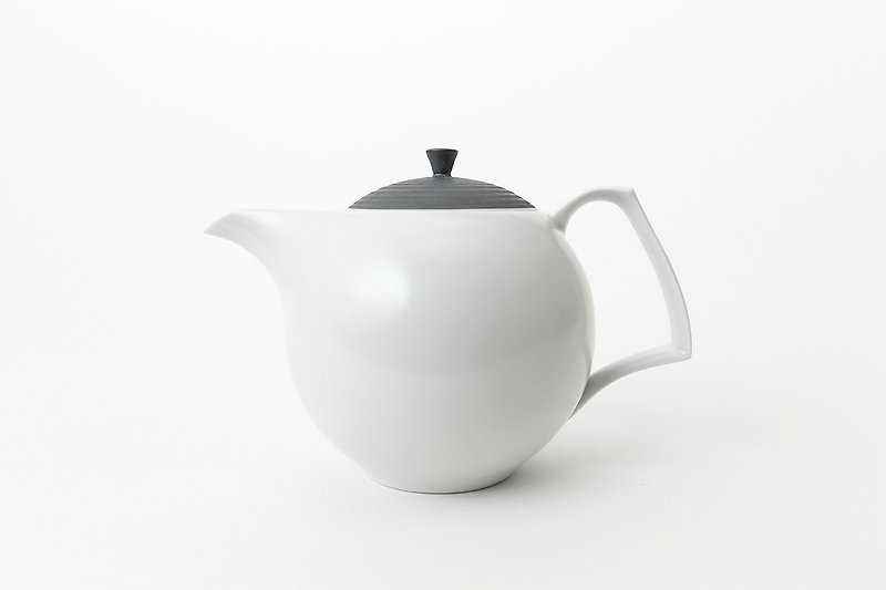 KIHARA Qiang lined teapot - ถ้วยชาม - เครื่องลายคราม ขาว