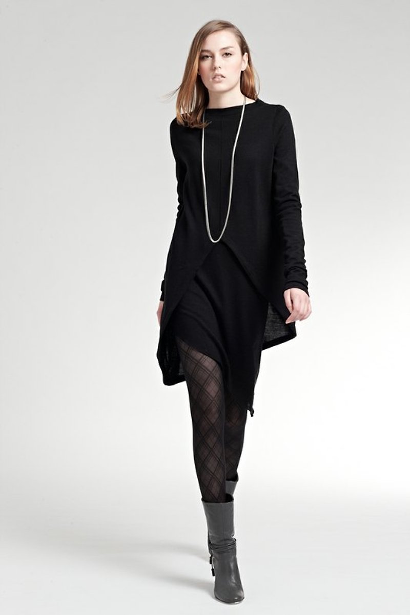 Asymmetrical hem stand collar blouse - Overalls & Jumpsuits - Other Materials Black