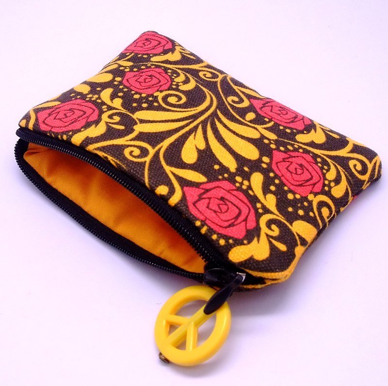 Zipper pouch / coin purse (padded) (ZS-25) - Coin Purses - Cotton & Hemp Yellow