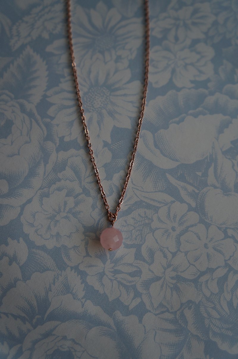 天然粉水晶項鍊 - 項鍊 - 寶石 粉紅色